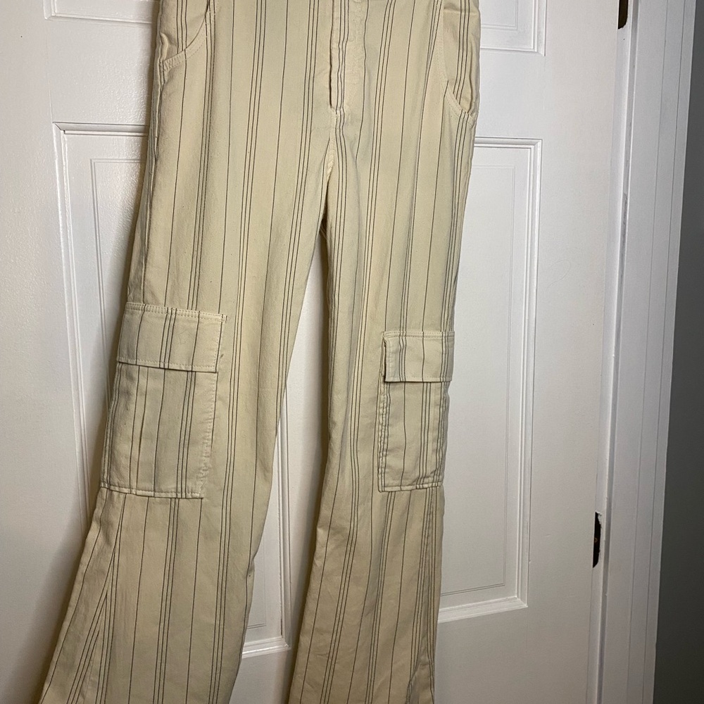 Zara Tan Striped Pants